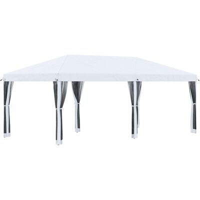 Outsunny Gazebo de Jardín 6x3 m Plegable con Mosquitera y Bolsa de Transporte, Crema Aosom España Outsunny Gazebo de Jardín 6x3 m Plegable con Mosquitera y Bolsa de Transporte, Crema Aosom España