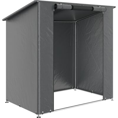 Outsunny Carpa garaje 1,9x1,2 m impermeable carpa garaje con puerta enrollable con cremallera ventana de ventilación Gris oscuro Outsunny Carpa garaje 1,9x1,2 m impermeable carpa garaje con puerta enrollable con cremallera ventana de ventilación Gris oscuro