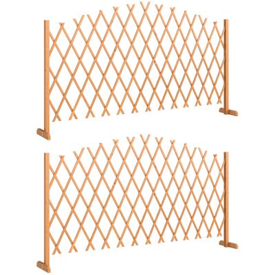 Outsunny Barrera 2 unidades Rejilla extensible autoportante con pies 180 x 30 x 103 cm Marrón Aosom España Outsunny Barrera 2 unidades Rejilla extensible autoportante con pies 180 x 30 x 103 cm Marrón Aosom España