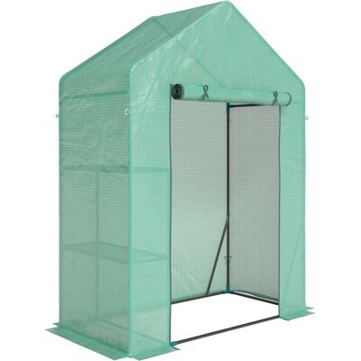 Outsunny Invernadero de Jardín 143 x 73 x 195 cm con Estantería de 2 Baldas, Verde Aosom España Outsunny Invernadero de Jardín 143 x 73 x 195 cm con Estantería de 2 Baldas, Verde Aosom España