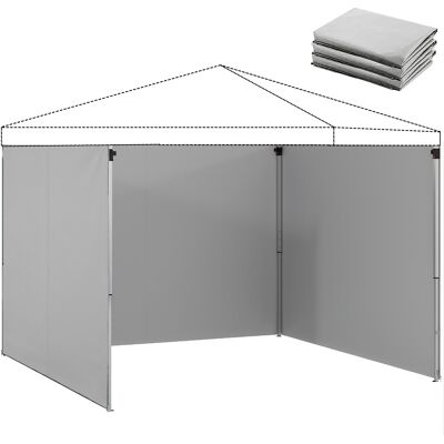 Outsunny Juego de 3 paneles laterales con cremallera para pabellón 3 x 3 m, Gris claro Aosom España Outsunny Juego de 3 paneles laterales con cremallera para pabellón 3 x 3 m, Gris claro Aosom España