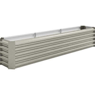 Outsunny Huerto cuadrado huerto elevado acero galvanizado barras de apoyo y placas de esquina fondo abierto 240x40x45cm gris plateado Aosom España Outsunny Huerto cuadrado huerto elevado acero galvanizado barras de apoyo y placas de esquina fondo abierto 240x40x45cm gris plateado Aosom España