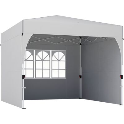 Outsunny Pérgola de jardín 3 x 3 m pop-up, pérgola plegable con altura ajustable, protección UV50+, 3 paredes laterales, crema Aosom España Outsunny Pérgola de jardín 3 x 3 m pop-up, pérgola plegable con altura ajustable, protección UV50+, 3 paredes laterales, crema Aosom España