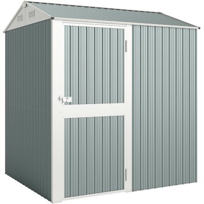 Outsunny Cobertizo metálico 3,5 m², cobertizo alto cerrable con tejado a dos aguas, ventilación y guantes, 209 x 177 x 236 cm Aosom España Outsunny Cobertizo metálico 3,5 m², cobertizo alto cerrable con tejado a dos aguas, ventilación y guantes, 209 x 177 x 236 cm Aosom España