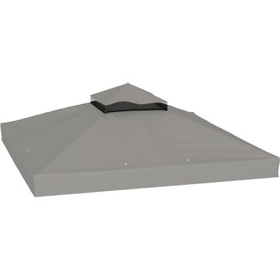 Outsunny Cubierta para cenador 300 x 300 cm cubierta de repuesto de 2 niveles protección UPF30+ orificios de drenaje gris Aosom España Outsunny Cubierta para cenador 300 x 300 cm cubierta de repuesto de 2 niveles protección UPF30+ orificios de drenaje gris Aosom España