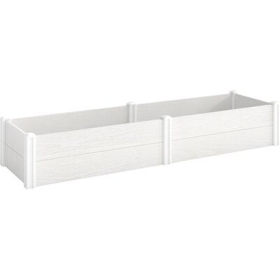 Outsunny Huerto elevado de plástico ensamblable, macetero con montaje DIY, mini invernadero 197 x 54 x 33 cm Blanco Aosom España Outsunny Huerto elevado de plástico ensamblable, macetero con montaje DIY, mini invernadero 197 x 54 x 33 cm Blanco Aosom España