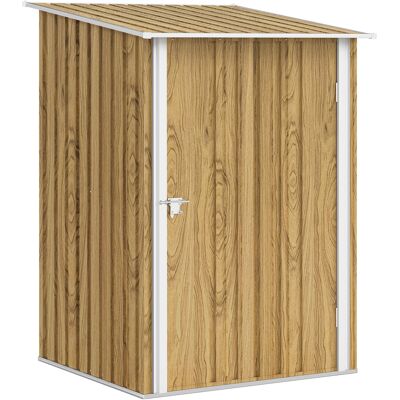 Outsunny Caseta de Jardín para Herramientas en Acero Galvanizado con Puerta Batiente, 100x104x160 cm, Marrón Claro Aosom España Outsunny Caseta de Jardín para Herramientas en Acero Galvanizado con Puerta Batiente, 100x104x160 cm, Marrón Claro Aosom España
