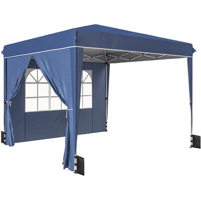 Outsunny Gazebo plegable 3x3 m con paredes y altura regulable, protección UV 50+, Azul Oscuro Aosom España Outsunny Gazebo plegable 3x3 m con paredes y altura regulable, protección UV 50+, Azul Oscuro Aosom España