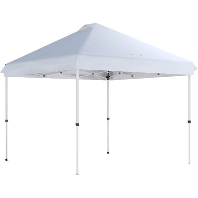 Outsunny Carpa de jardín exterior 3x3 m, carpa plegable pop-up, ruedas, protección solar UPF50+, altura ajustable, blanco Aosom España Outsunny Carpa de jardín exterior 3x3 m, carpa plegable pop-up, ruedas, protección solar UPF50+, altura ajustable, blanco Aosom España