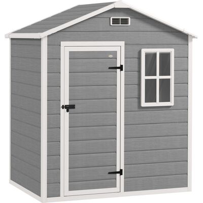 Outsunny Caseta 1,9 m² 182 x 121 x 200 cm Cobertizo con tejado a dos aguas Suelo Puerta con cerradura Aosom España Outsunny Caseta 1,9 m² 182 x 121 x 200 cm Cobertizo con tejado a dos aguas Suelo Puerta con cerradura Aosom España