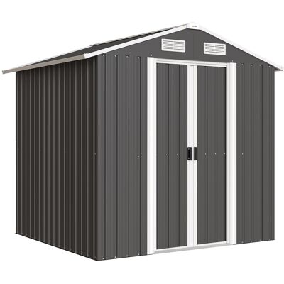 Outsunny Cobertizo de Jardín de Acero con 2 Puertas Correderas, Negro, 2,6 m² Aosom España Outsunny Cobertizo de Jardín de Acero con 2 Puertas Correderas, Negro, 2,6 m² Aosom España