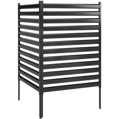 Outsunny Valla de jardín 2 paneles 91 x 152 cm valla metálica de privacidad con postes & tapas protectoras resistente al óxido Negro Outsunny Valla de jardín 2 paneles 91 x 152 cm valla metálica de privacidad con postes & tapas protectoras resistente al óxido Negro