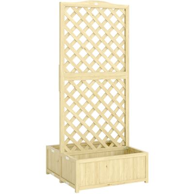 Outsunny Jardinera con Enrejado Cuadrado Huerto de Madera Plegable Doble Macetero para Plantas Trepadoras 73 x 70 x 170 cm Natural Outsunny Jardinera con Enrejado Cuadrado Huerto de Madera Plegable Doble Macetero para Plantas Trepadoras 73 x 70 x 170 cm Natural