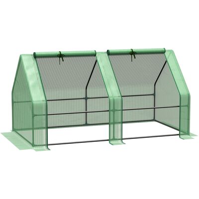 Outsunny Invernadero de Jardín Terraza 180x90x90 cm Tipo Caseta Tubo de Acero con 2 Ventanas Enrollables Vivero Casero para Cultivo Plantas Verduras Verde Aosom España Outsunny Invernadero de Jardín Terraza 180x90x90 cm Tipo Caseta Tubo de Acero con 2 Ventanas Enrollables Vivero Casero para Cultivo Plantas Verduras Verde Aosom España