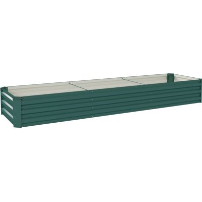 Outsunny Jardinera Exterior Grande Rectangular de Acero Galvanizado Huerto Urbano con Base Abierta 240x60x30 cm Verde Outsunny Jardinera Exterior Grande Rectangular de Acero Galvanizado Huerto Urbano con Base Abierta 240x60x30 cm Verde