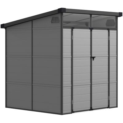 Outsunny Caseta de Jardín Exterior 190x191x215 cm con Puerta Corredera Ventana y Ventilación para Almacenar Herramientas Gris Outsunny Caseta de Jardín Exterior 190x191x215 cm con Puerta Corredera Ventana y Ventilación para Almacenar Herramientas Gris