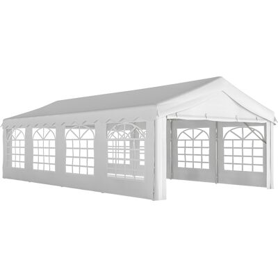 Outsunny Carpa para Fiestas 4x8 m Carpa de Jardín con Paredes Extraíbles Puerta y Ventanas UPF50+ para Boda Camping Blanco Outsunny Carpa para Fiestas 4x8 m Carpa de Jardín con Paredes Extraíbles Puerta y Ventanas UPF50+ para Boda Camping Blanco