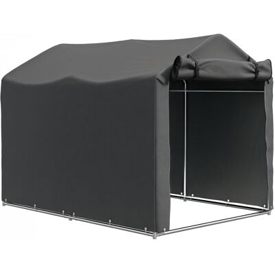 Outsunny Carpa de Jardín Exterior para Herramientas Bicicletas 2,2x1,57x1,65 m con Puerta con Cremallera Impermeable Gris Oscuro Outsunny Carpa de Jardín Exterior para Herramientas Bicicletas 2,2x1,57x1,65 m con Puerta con Cremallera Impermeable Gris Oscuro