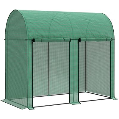 Outsunny Invernadero de Exterior con 2 Puertas Enrollables con Cremallera Marco de Acero y Cubierta de PE 200x100x178 cm Verde Outsunny Invernadero de Exterior con 2 Puertas Enrollables con Cremallera Marco de Acero y Cubierta de PE 200x100x178 cm Verde