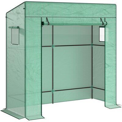 Outsunny Invernadero de Exterior con Ventanas de Malla y Puerta con Cremallera para Cultivar Plantas Flores 196x77x197 cm Verde Aosom España Outsunny Invernadero de Exterior con Ventanas de Malla y Puerta con Cremallera para Cultivar Plantas Flores 196x77x197 cm Verde Aosom España