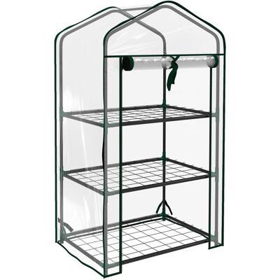 Outsunny Invernadero de Jardín con 3 Estantes 1 Puerta con Cremallera para Cultivo de Plantas 59x39x127 cm Transparente Aosom España Outsunny Invernadero de Jardín con 3 Estantes 1 Puerta con Cremallera para Cultivo de Plantas 59x39x127 cm Transparente Aosom España