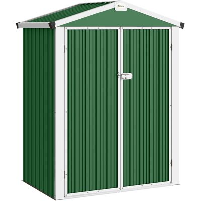 Outsunny Cobertizo de Jardín Exterior 1,1 m² 133x87x178 cm con 2 Puertas Abatibles Techo a Dos Aguas y Guantes Verde Outsunny Cobertizo de Jardín Exterior 1,1 m² 133x87x178 cm con 2 Puertas Abatibles Techo a Dos Aguas y Guantes Verde