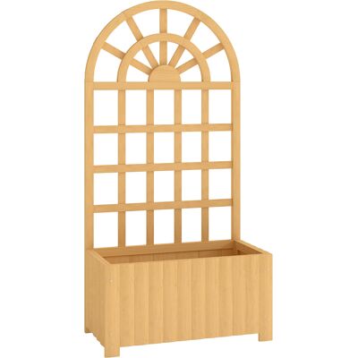 Outsunny Jardinera con Enrejado de Madera con Drenaje para Cultivos Verduras Flores Hierbas 60x30x120 cm Natural Outsunny Jardinera con Enrejado de Madera con Drenaje para Cultivos Verduras Flores Hierbas 60x30x120 cm Natural