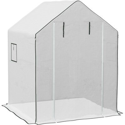 Outsunny Cubierta de Repuesto para Invernadero 140x143x190cm con Ventana Puerta Enrollable Anti-UV para Plantas Jardín Blanco Outsunny Cubierta de Repuesto para Invernadero 140x143x190cm con Ventana Puerta Enrollable Anti-UV para Plantas Jardín Blanco