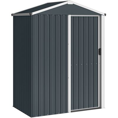 Outsunny Cobertizo de Jardín Exterior 1,1 m² 136x87x179 cm con Puerta Corredera Techo Inclinado y Guantes Gris Oscuro Outsunny Cobertizo de Jardín Exterior 1,1 m² 136x87x179 cm con Puerta Corredera Techo Inclinado y Guantes Gris Oscuro