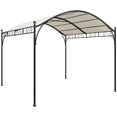 Outsunny Pérgola de Jardín 3x3 m con Dosel UV30+ Estructura de Metal Galvanizado Techo Arqueado Pabellón para Exterior Crema Outsunny Pérgola de Jardín 3x3 m con Dosel UV30+ Estructura de Metal Galvanizado Techo Arqueado Pabellón para Exterior Crema