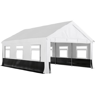 Outsunny Carpa para Fiestas 4x6 m Carpa de Jardín con Paredes Extraíbles 2 Puertas y Ventanas UPF30+ para Boda Gris y Blanco Outsunny Carpa para Fiestas 4x6 m Carpa de Jardín con Paredes Extraíbles 2 Puertas y Ventanas UPF30+ para Boda Gris y Blanco