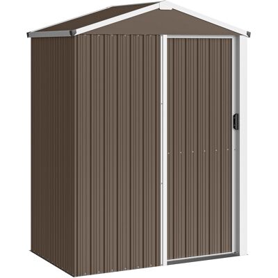Outsunny Cobertizo de Jardín Exterior 1,1 m² 136x87x179 cm con Puerta Corredera Techo Inclinado y Guantes Marrón Outsunny Cobertizo de Jardín Exterior 1,1 m² 136x87x179 cm con Puerta Corredera Techo Inclinado y Guantes Marrón