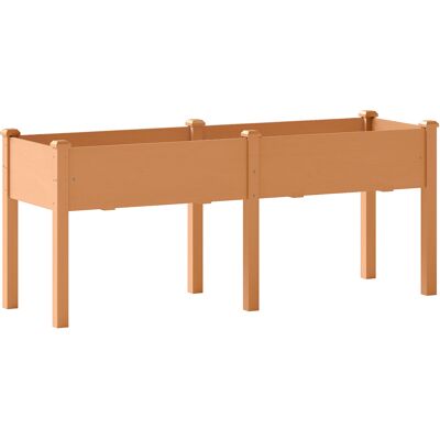 Outsunny Huerto Urbano Elevado de Madera 184x59x76,5 cm con 6 Orificios de Drenaje para Cultivos Plantas Flores Marrón Outsunny Huerto Urbano Elevado de Madera 184x59x76,5 cm con 6 Orificios de Drenaje para Cultivos Plantas Flores Marrón