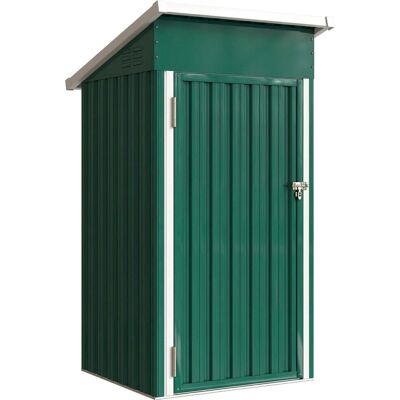Outsunny Caseta de Jardín Metálica 0,74 m² con Puerta con Cerradura y Ventilación, 107,5x91x185 cm, Verde Aosom España Outsunny Caseta de Jardín Metálica 0,74 m² con Puerta con Cerradura y Ventilación, 107,5x91x185 cm, Verde Aosom España