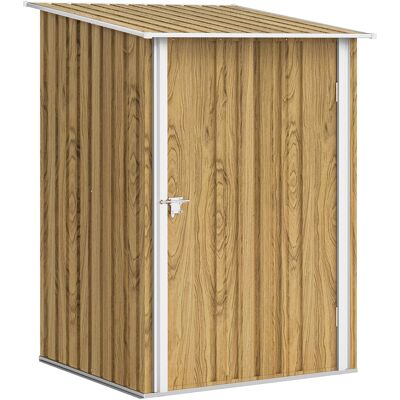 Outsunny Caseta de Jardín Metálica 0,92 m² 100x103x160 cm con 1 Puerta y Cerradura para Almacenamiento Herramientas Marrón Claro Outsunny Caseta de Jardín Metálica 0,92 m² 100x103x160 cm con 1 Puerta y Cerradura para Almacenamiento Herramientas Marrón Claro