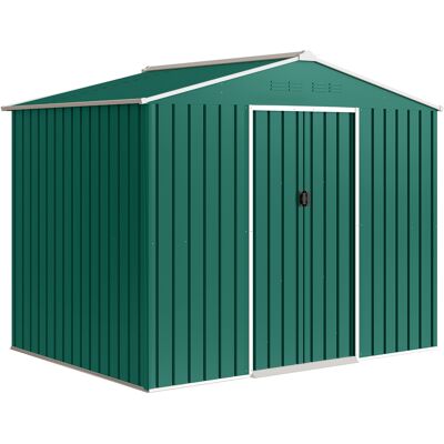 Outsunny Cobertizo de Jardín Exterior 3,6 m² 236x171x191 cm con Puertas Correderas y Ranuras de Ventilación Verde Outsunny Cobertizo de Jardín Exterior 3,6 m² 236x171x191 cm con Puertas Correderas y Ranuras de Ventilación Verde