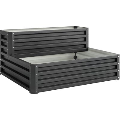 Outsunny Jardinera Exterior de Acero Diseño de Escalera para Cultivos Plantas Flores 120x101x58 cm Gris Oscuro Aosom España Outsunny Jardinera Exterior de Acero Diseño de Escalera para Cultivos Plantas Flores 120x101x58 cm Gris Oscuro Aosom España