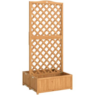 Outsunny Jardinera con Enrejado de Madera para Plantas Trepadoras con 2 Cajas Plegables Base de Listones 73x70x170 cm Natural Outsunny Jardinera con Enrejado de Madera para Plantas Trepadoras con 2 Cajas Plegables Base de Listones 73x70x170 cm Natural