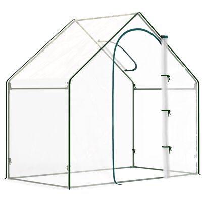 Outsunny Invernadero con Ventana Puerta Marco de Acero y Cubierta Plástico Impermeable Anti-UV 180x100x168 cm Transparente Outsunny Invernadero con Ventana Puerta Marco de Acero y Cubierta Plástico Impermeable Anti-UV 180x100x168 cm Transparente