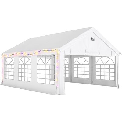 Outsunny Carpa para Fiestas 4x6 m Carpa de Jardín con Paredes Extraíbles 2 Puertas y Ventanas UPF30+ para Boda Camping Blanco Outsunny Carpa para Fiestas 4x6 m Carpa de Jardín con Paredes Extraíbles 2 Puertas y Ventanas UPF30+ para Boda Camping Blanco