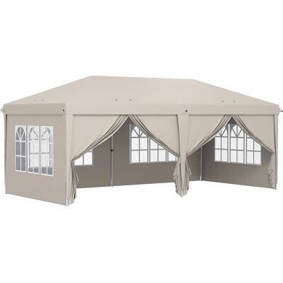 Outsunny Carpa de jardín exterior 6x3m carpa plegable con paneles anti-UV Altura ajustable con Bolsa de transporte beige Aosom España Outsunny Carpa de jardín exterior 6x3m carpa plegable con paneles anti-UV Altura ajustable con Bolsa de transporte beige Aosom España