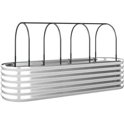 Outsunny Jardinera Exterior Grande conCubierta de Invernadero y Malla Base Abierta para Patio Terraza 200x60x103 cm Plateado Outsunny Jardinera Exterior Grande conCubierta de Invernadero y Malla Base Abierta para Patio Terraza 200x60x103 cm Plateado