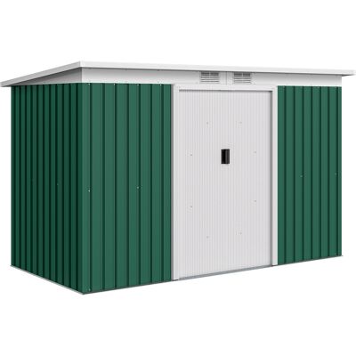 Outsunny Caseta de Jardín Metálica Base de 3,1 m² Metálica para Almacenamiento 280x130x172 cm Aosom España Outsunny Caseta de Jardín Metálica Base de 3,1 m² Metálica para Almacenamiento 280x130x172 cm Aosom España