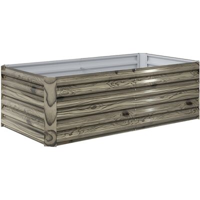 Outsunny Jardinera Exterior Grande Rectangular de Acero Galvanizado para Terraza con Base Abierta 180x90x57,5 cm Natural Outsunny Jardinera Exterior Grande Rectangular de Acero Galvanizado para Terraza con Base Abierta 180x90x57,5 cm Natural