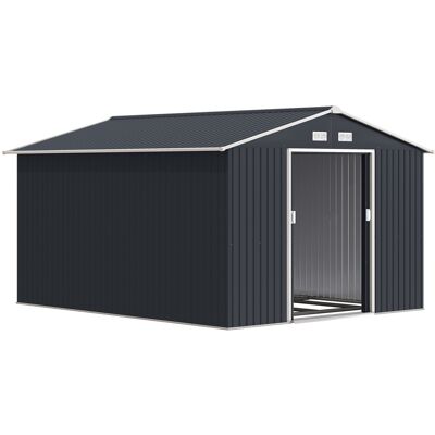 Outsunny Cobertizo de Jardín 322x277x192 8,25 m² Caseta de Exterior para Almacenamiento de Herramientas con 2 Puertas Correderas Gris Aosom España Outsunny Cobertizo de Jardín 322x277x192 8,25 m² Caseta de Exterior para Almacenamiento de Herramientas con 2 Puertas Correderas Gris Aosom España