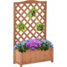 Outsunny Macetero con Soporte para Trepadora Cultivos Plantas Flores para Terraza Jardín Exterior 70x28x117 cm Marrón