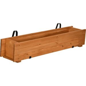 Outsunny Jardinera de Madera con 2 Ganchos para Colgar para Cultivos Plantas Flores al Exterior 91x18x16,5 cm Natural Aosom España Outsunny Jardinera de Madera con 2 Ganchos para Colgar para Cultivos Plantas Flores al Exterior 91x18x16,5 cm Natural Aosom España