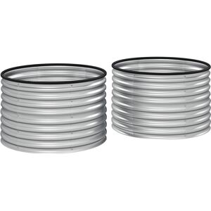 Outsunny Juego de 2 jardineras elevadas plateadas - Cajas de plantas Outsunny Juego de 2 jardineras elevadas plateadas - Cajas de plantas