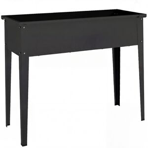 Outsunny Huerto Elevado de Metal, Jardinera Elevada 80L con bordes redondeados, Orificio de Drenaje, 100 x 40 x 80 cm, Negro Aosom España Outsunny Huerto Elevado de Metal, Jardinera Elevada 80L con bordes redondeados, Orificio de Drenaje, 100 x 40 x 80 cm, Negro Aosom España