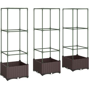 Outsunny Huerto elevado con enrejado set de 3 jardineras con orificios de drenaje Aosom España Outsunny Huerto elevado con enrejado set de 3 jardineras con orificios de drenaje Aosom España